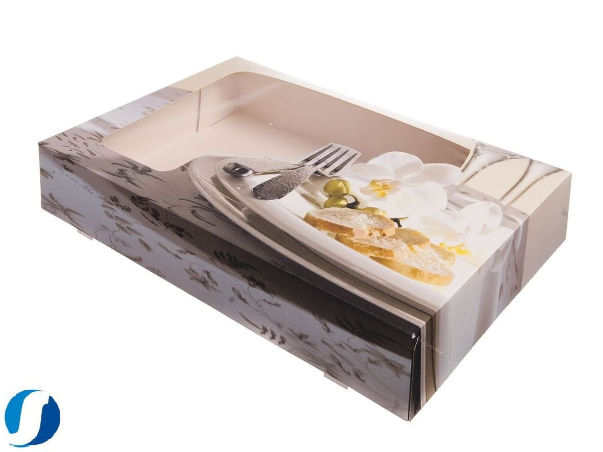 Cateringkartons mit Sichtfenster für Aluminiumservierplatte Groß