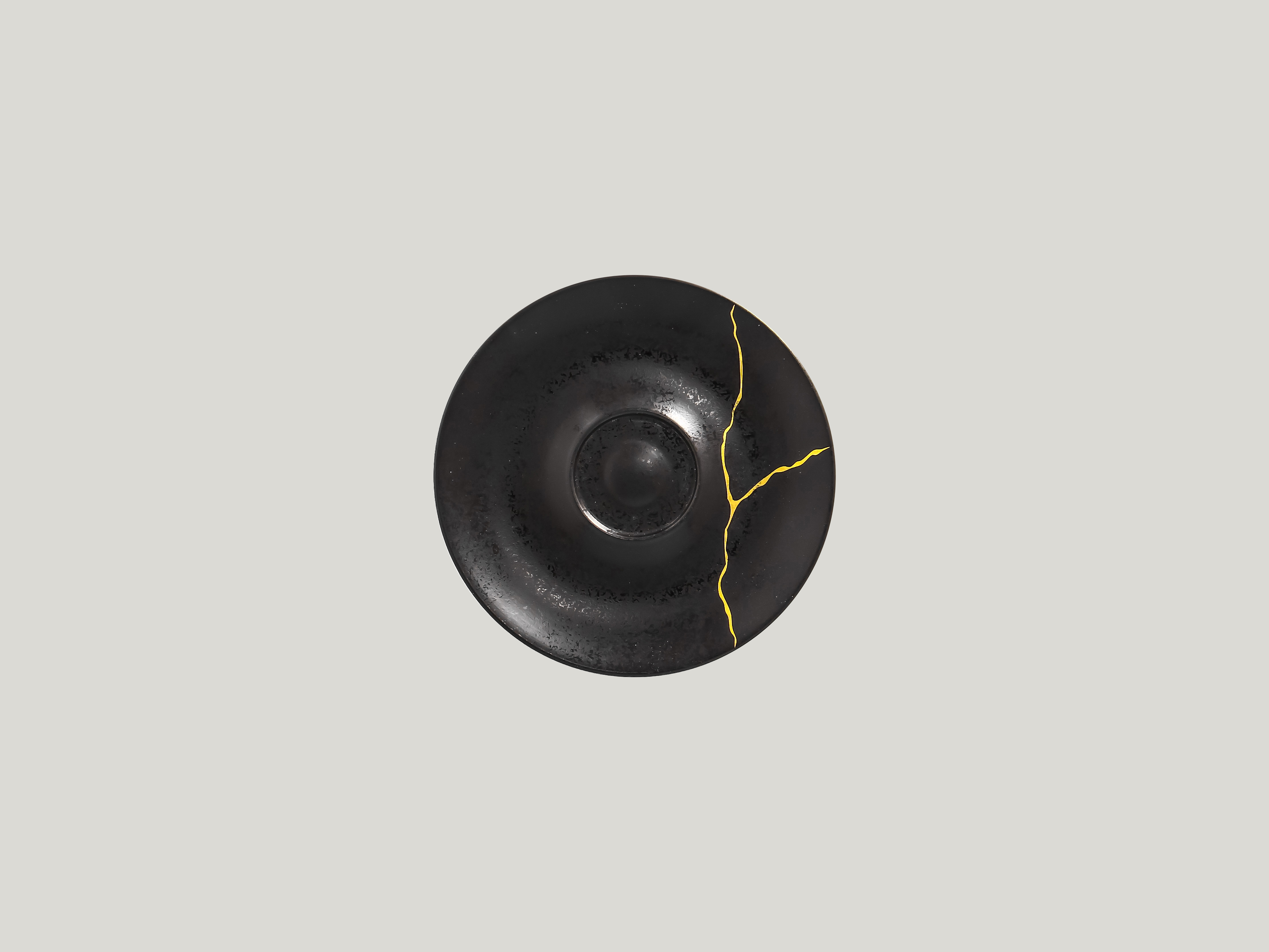 RAK Untertasse Ø 15 cm  Ht. 1,5 cm Schwarz/Gold KINTZOO (KZSWSA15G2)