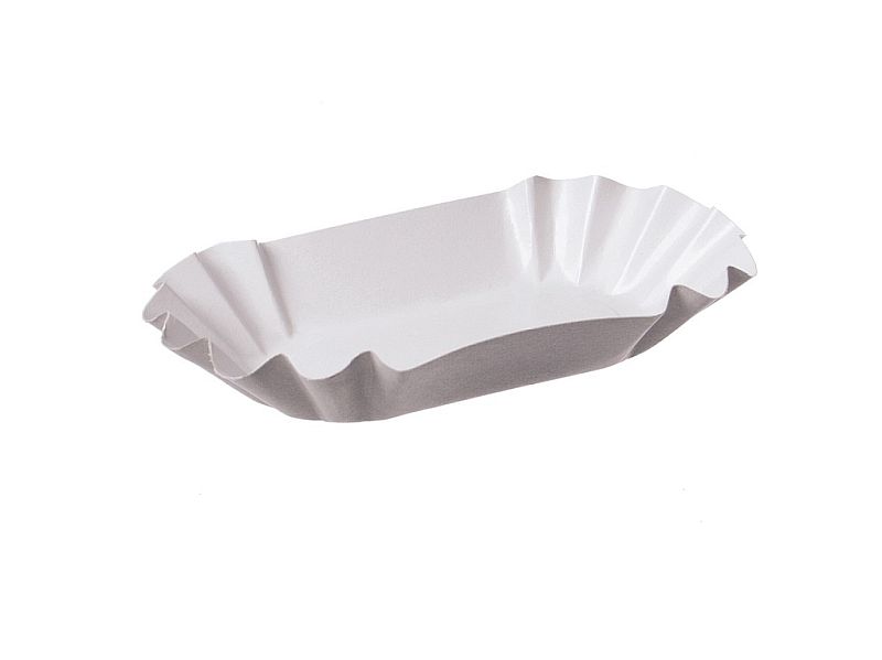 Pappschalen oval tief 10,5 x 17,5 x 3 cm weiß KU 0B