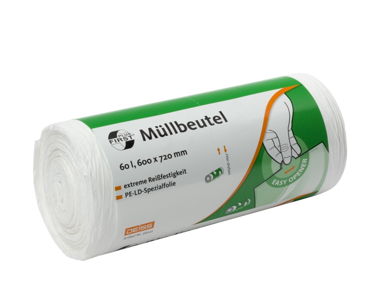 Deiss Abfalleimerbeutel LDPE 600 x 720 mm 60 Liter 