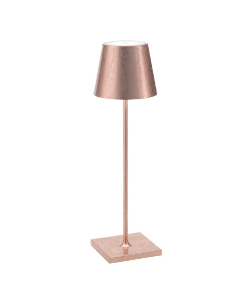 Poldina Pro LED-Akkuleuchte Ø 11 cm H. 38 cm kupfer