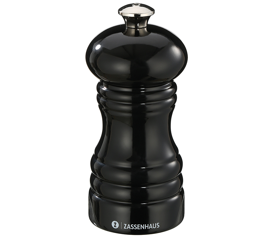 Salzmühle Zassenhaus "BERLIN" schwarz glänzend Höhe: 12 cm