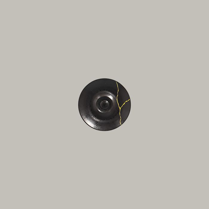 12 x RAK Untertasse Ø 12 cm  Ht. 1,5 cm Schwarz/Gold KINTZOO (KZSWSA12G2)
