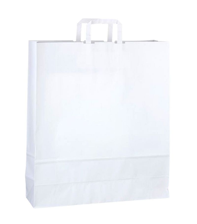 Papiertragetaschen Kraft 45 + 17 x 48 cm 100 g/qm weiß