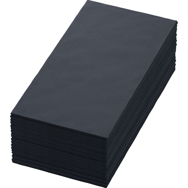 DUNI Zelltuch-Servietten 40 x 40 cm 3-lagig 1/8-Falz schwarz (202863)