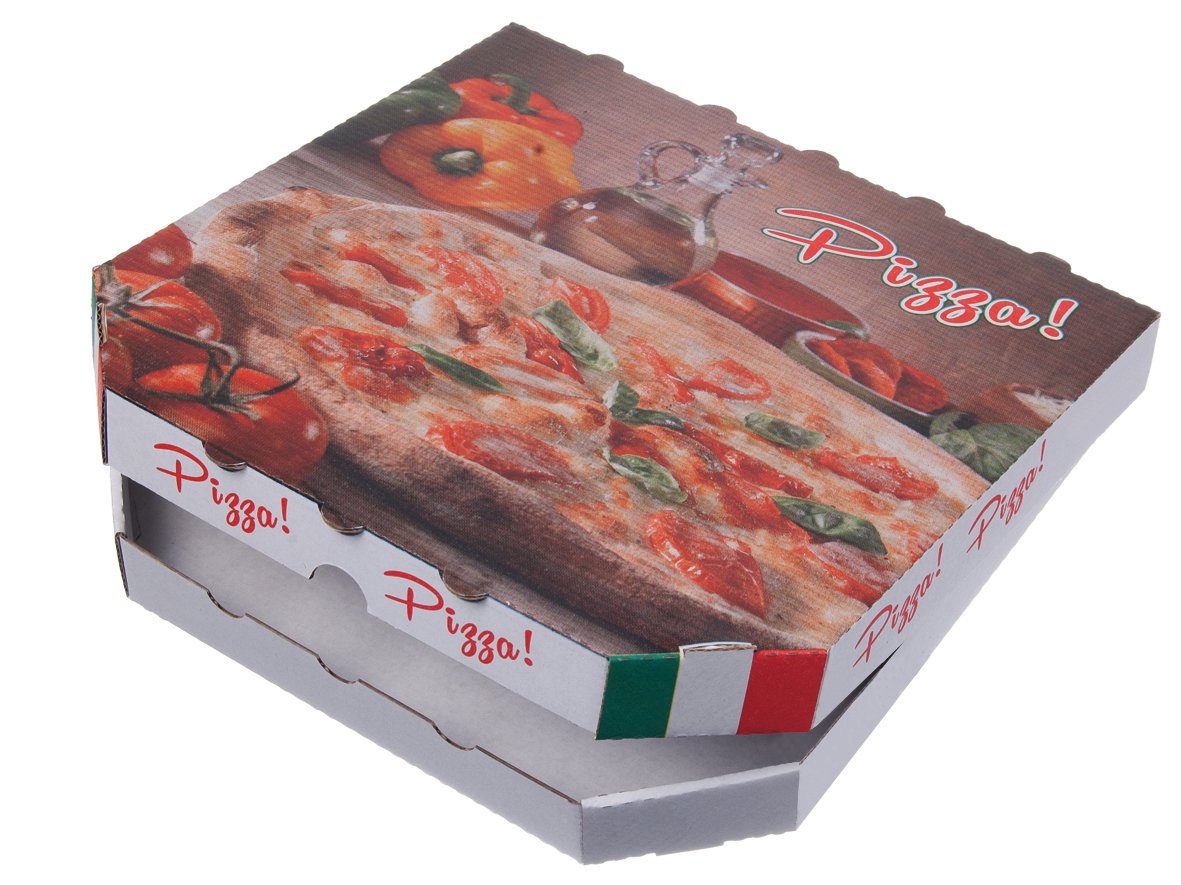 Pizzakarton 24 cm x 24 cm x 3 cm Kraft Modell Treviso