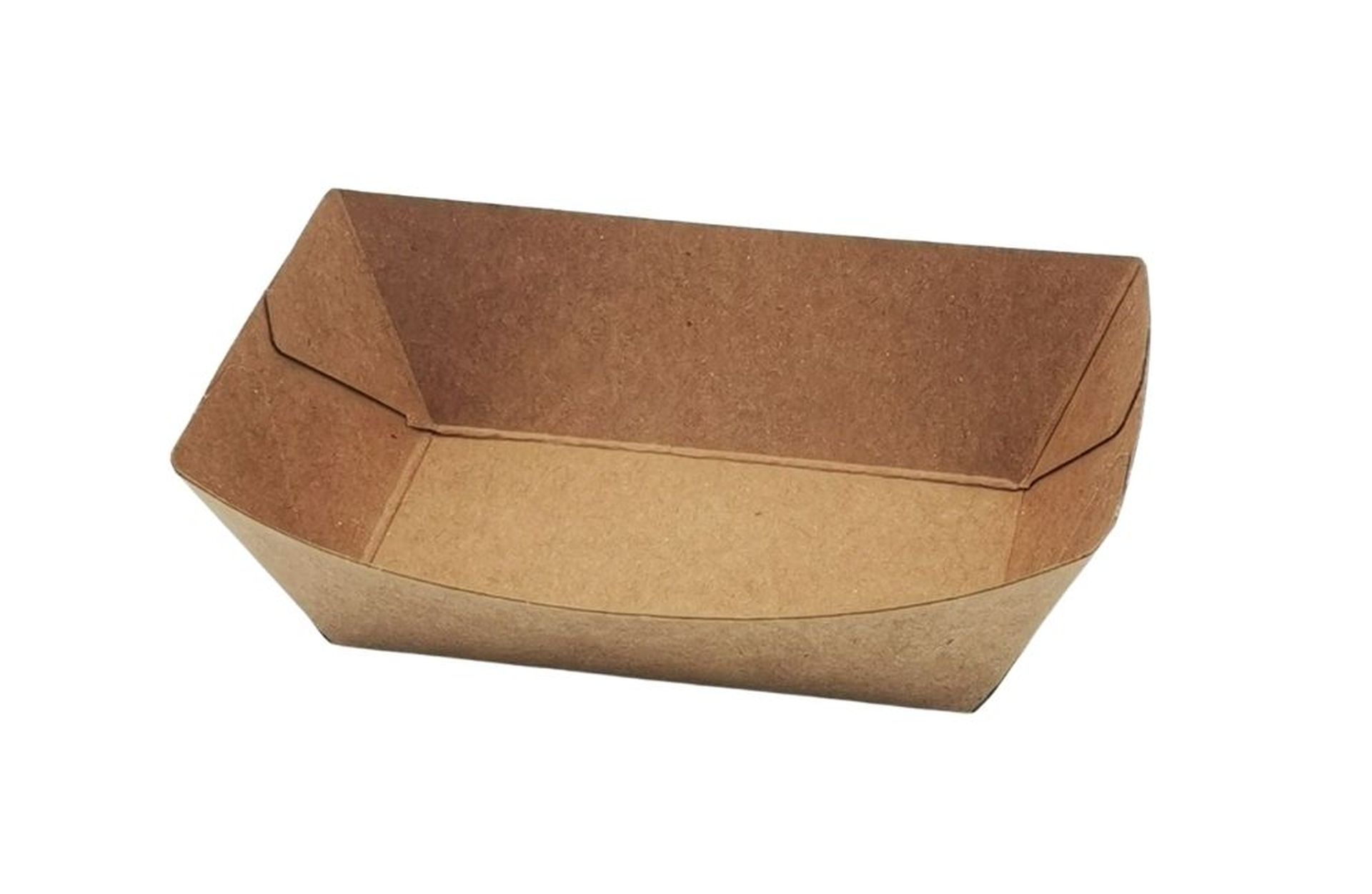 Food-Tray-Schiffchen Kraftpapier PE-beschichtet 10 x 7 cm braun 400 ml