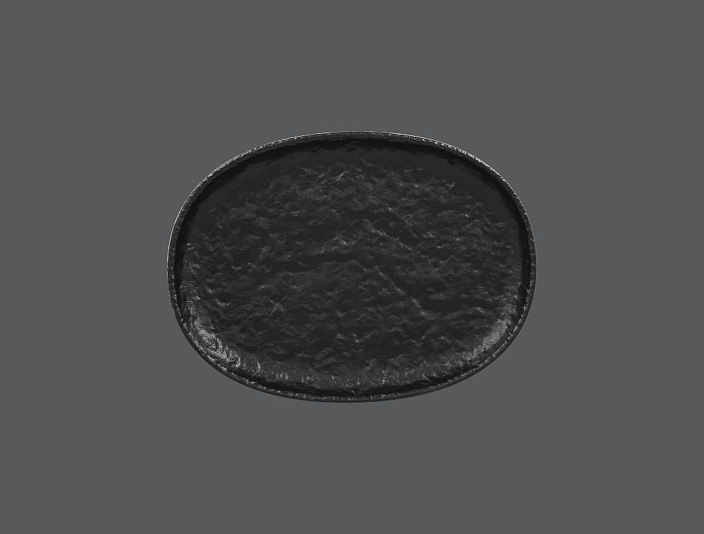 6 x RAK Teller coup flach L. 28 cm B. 20,5 cm Ht. 2.5 cm ROKS Schwarz (RKOP28)