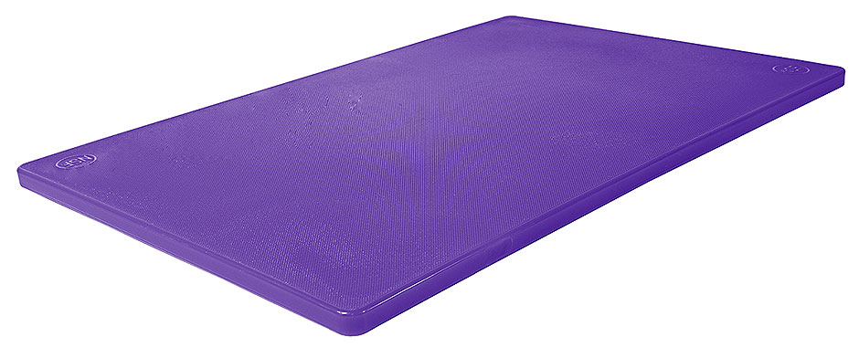 Schneidbrett HACCP mit Füßchen Länge: 45 cm Breite: 30 cm Dicke: 1,2 cm violett