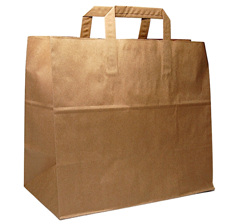 Papiertragetaschen 32 x 21,5 + 27 cm 80g/qm Kraftpapier braun