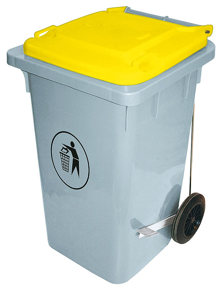 Tretabfalleimer Breite: 52,5 cm Höhe: 80 cm Volumen: 100 l gelb