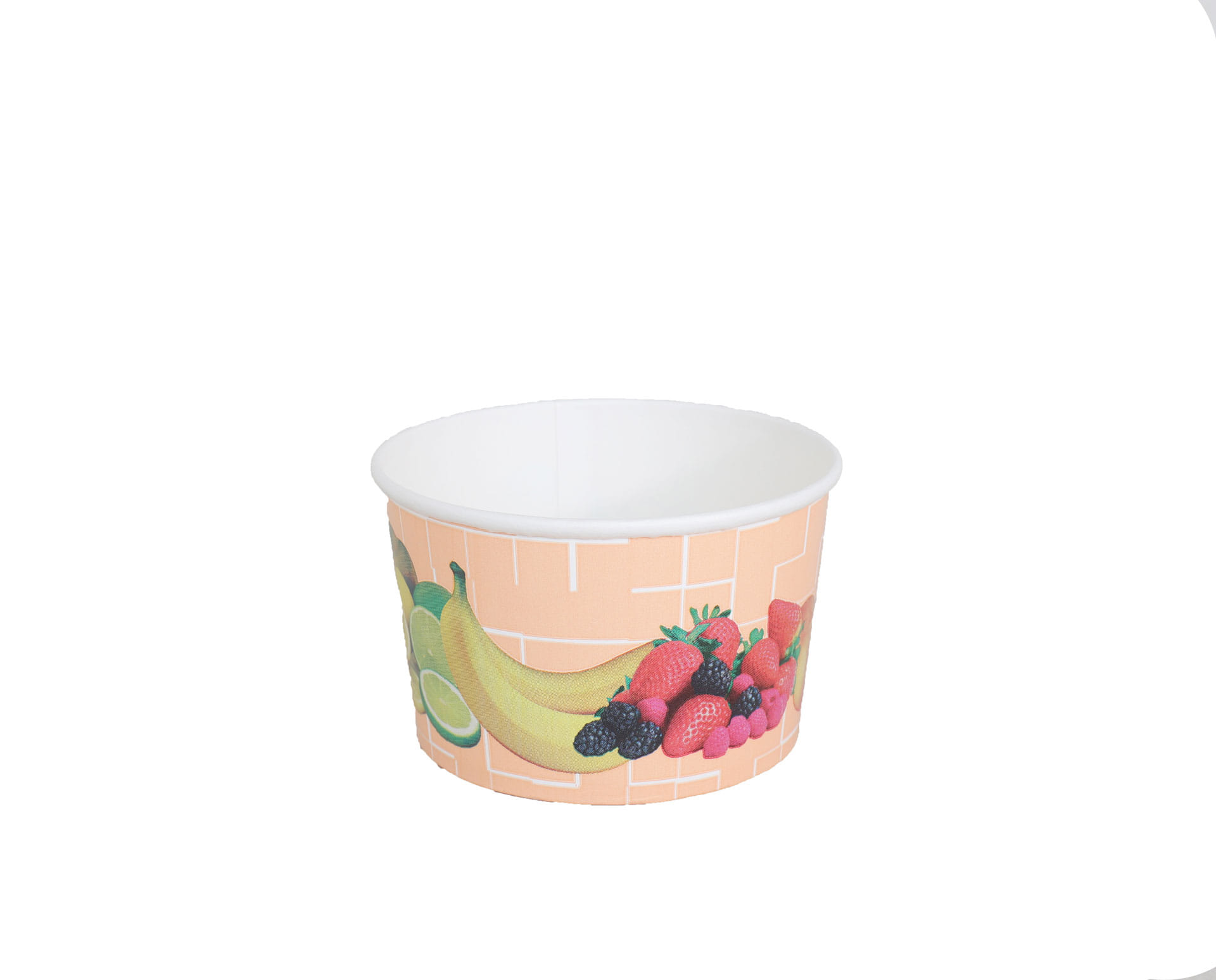 Eisbecher Hartpapier 340 ccm Früchtedruck