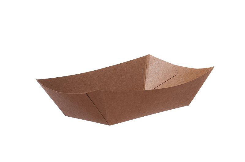 Food-Tray-Schiffchen Kraft PE-beschichtet 15,5 x 11,5 x 4 cm braun 300 ml