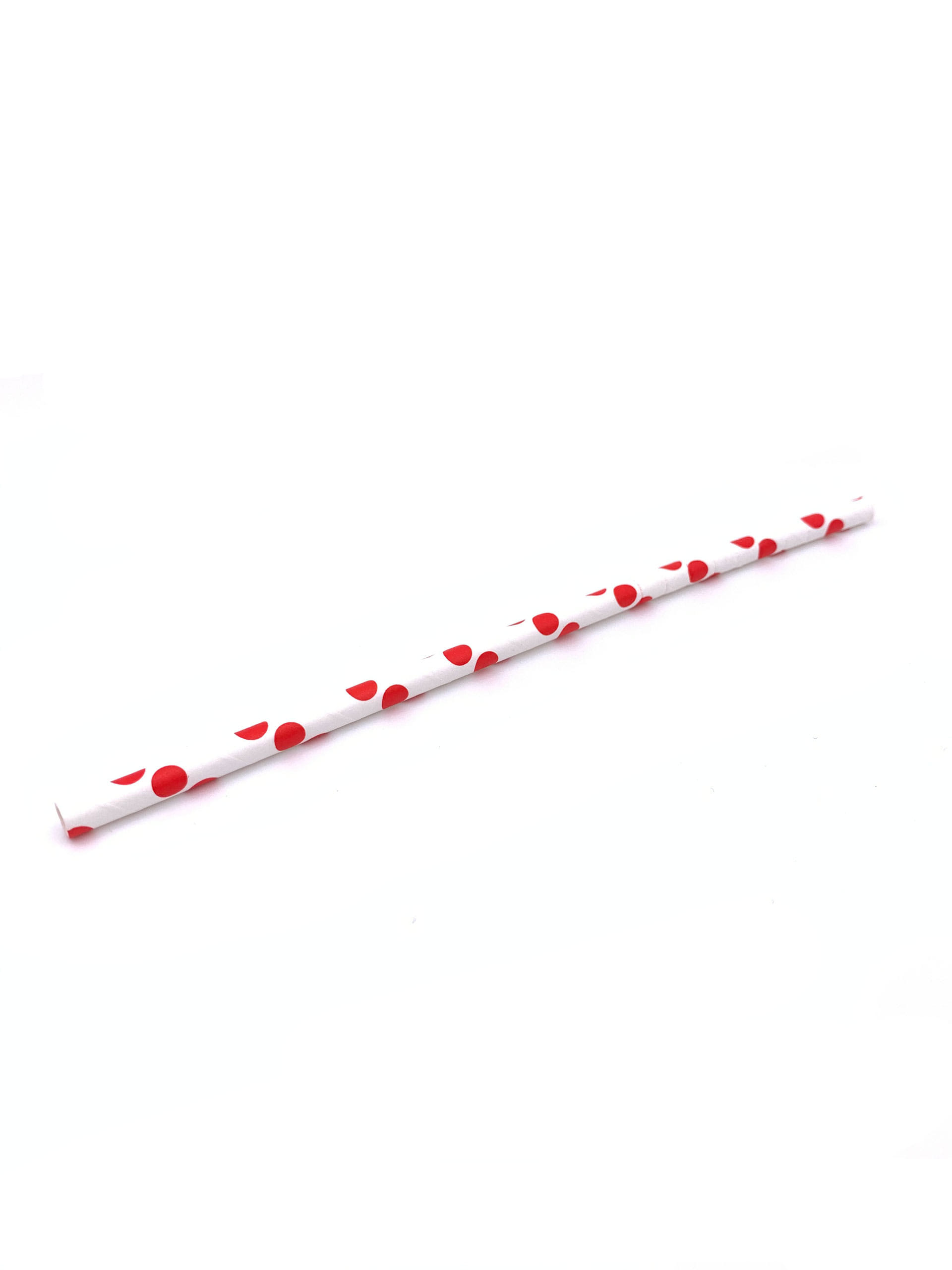 Papiertrinkhalme 19,50 cm Ø 6 mm rot/weiß gepunktet