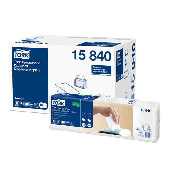 TORK Spenderservietten Premium N4 21,6 x 33 cm 2-lagig 1/4 F weiß Interfold