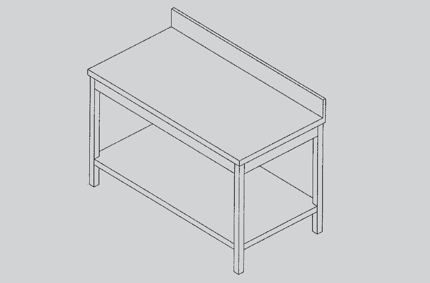 Arbeitstisch mit Grundboden und Aufkantung 1200 x 700 x 880 / 900 mm