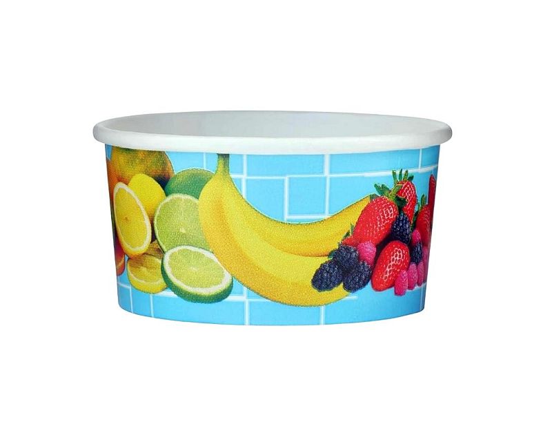 Eisbecher Hartpapier 160 ccm Früchtedruck