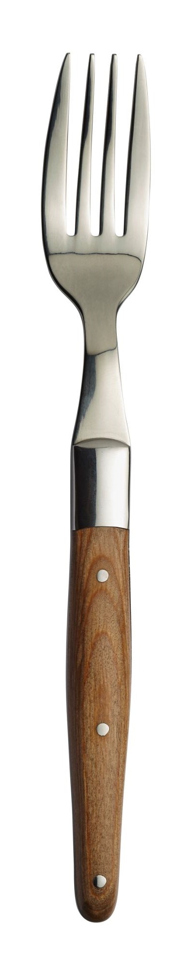 12 Stück - Solex TORRO Steakgabel mit hellem Pakka-Holzgriff