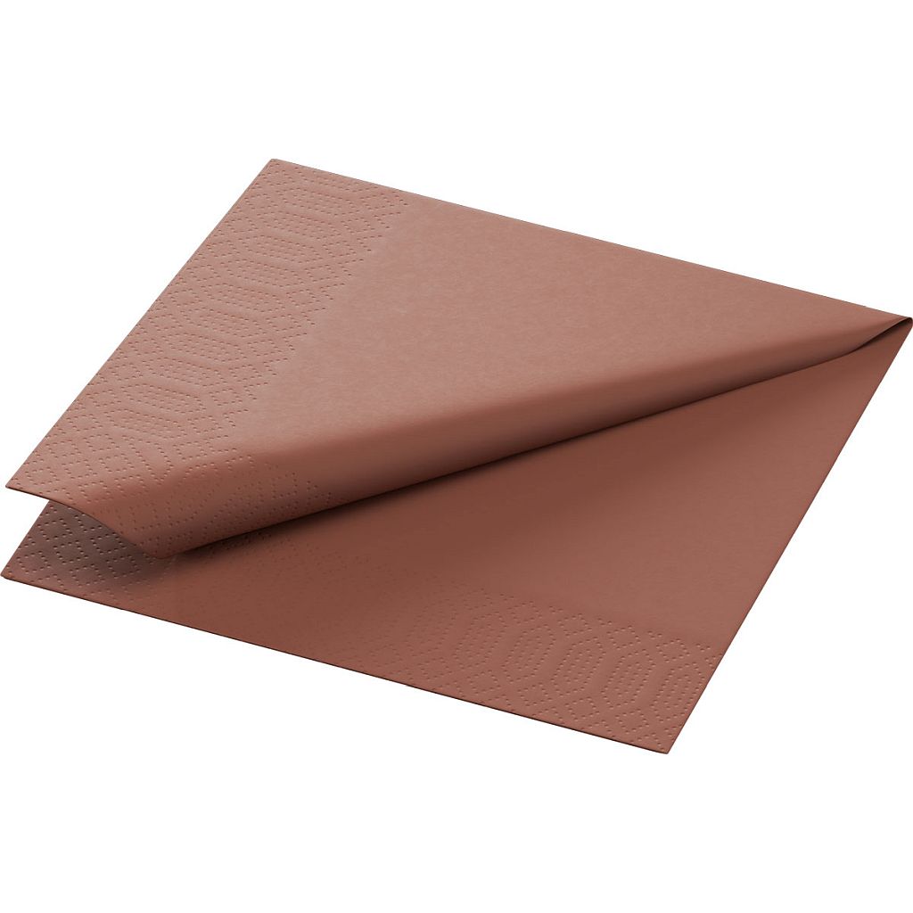 DUNI Zelltuchservietten 33 x 33 cm 1/4 Falz Chestnut 3-lagig (174031)