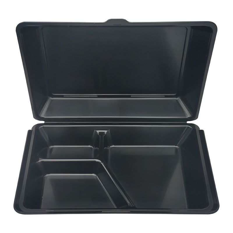 Mehrweg Menübox 3-geteilt „ToGo“ XL 29 x 21 cm schwarz