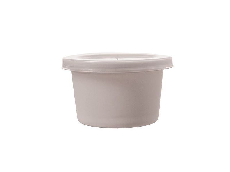 Butterdose weiß + Deckel klar Ø 48 mm 30 ml