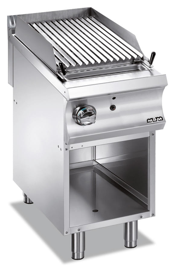 Gas-Lavasteingrill 10 KW mit offenem Unterbau 400 x 900 x 850 mm