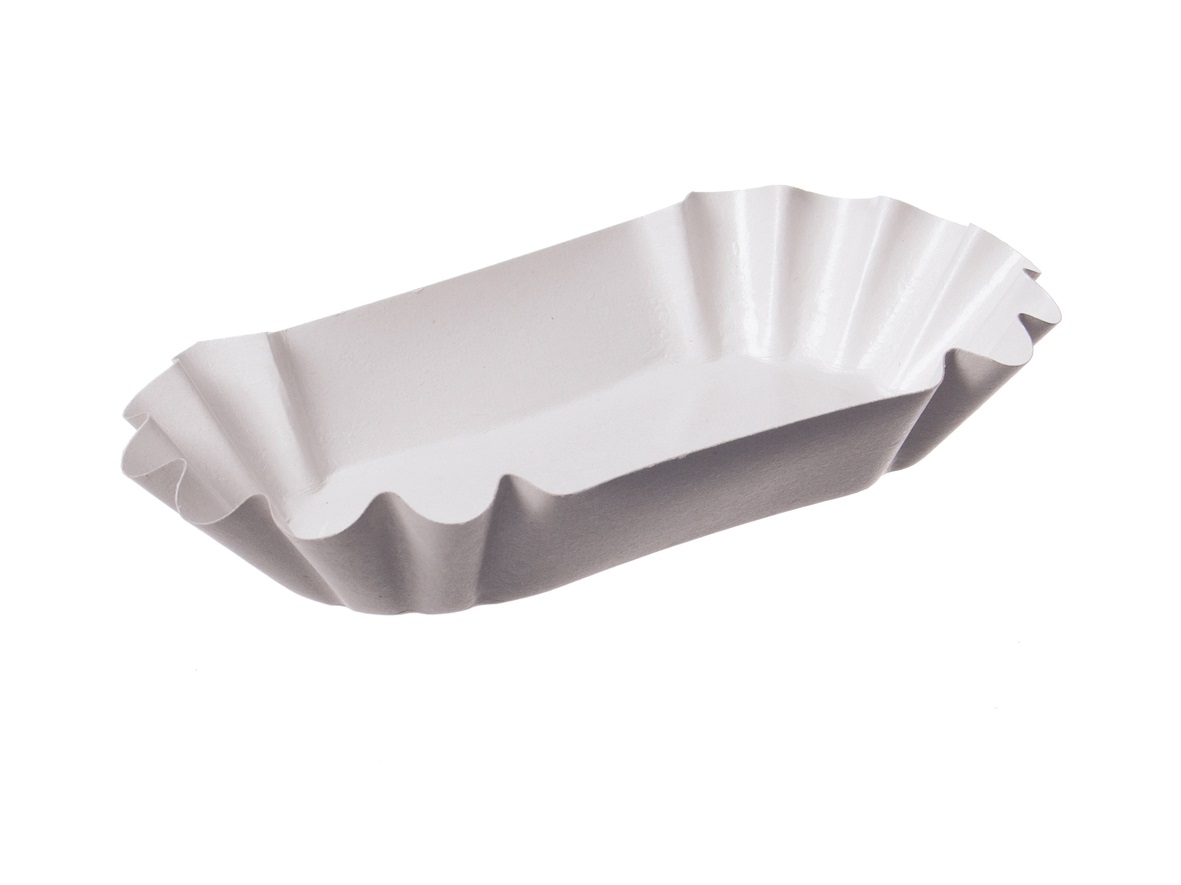 Pappschalen KU 2 oval tief 12,5 x 20,5 x 3,5 cm weiß