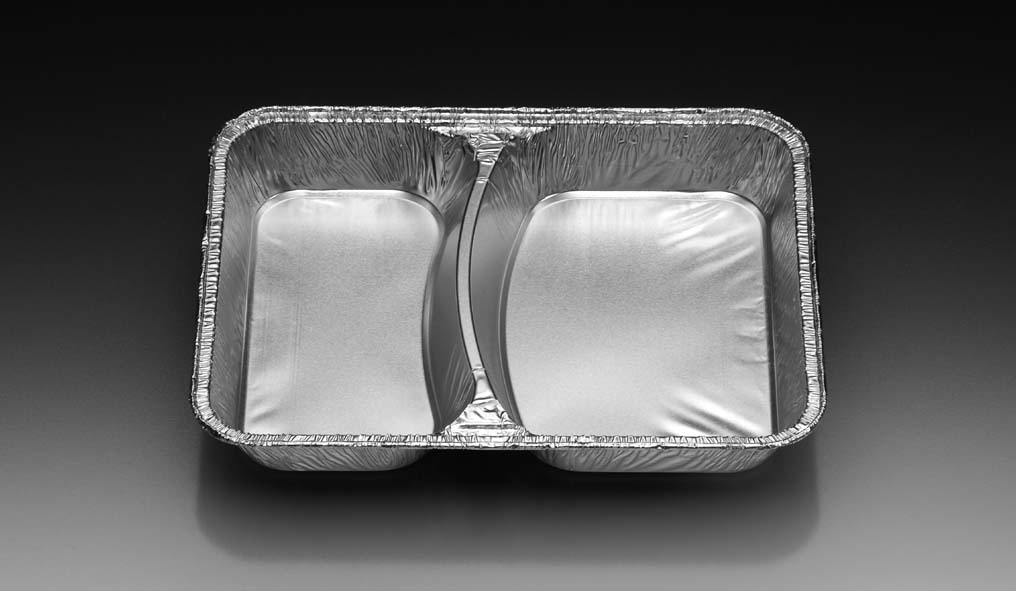 Alu-Menüschalen 2-geteilt flach 228 x 178 x 30 mm
