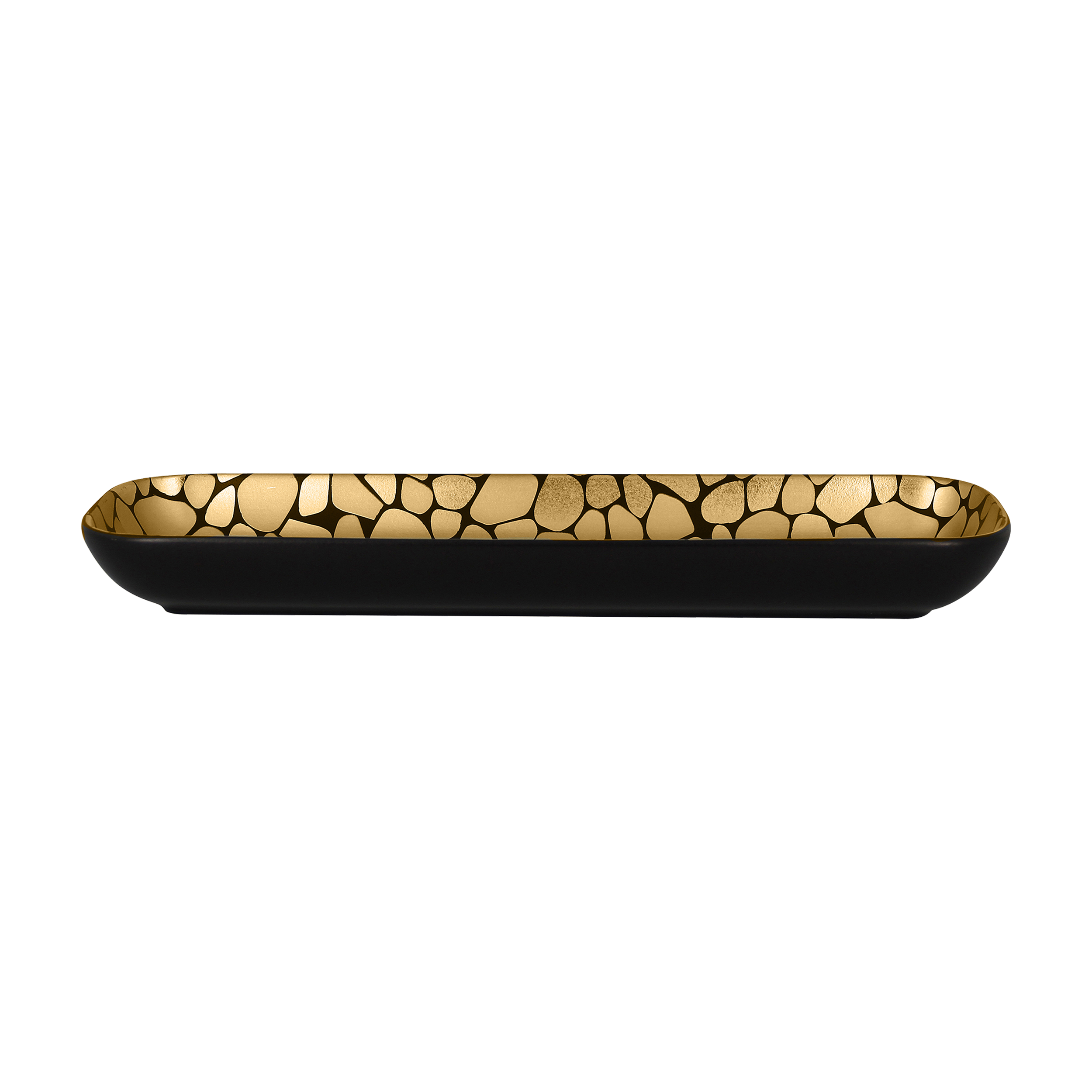 RAK Schale rechteckig L. 33 cm Br. 11 cm H. 3,5 cm Inh. 56,6 cl PEBBLES gold