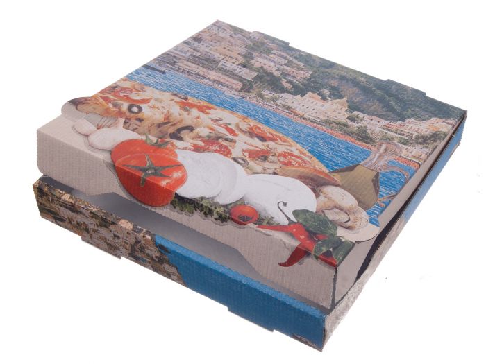 Pizzakarton 29 x 29 x 3 cm Kraft NYC Modell Positano