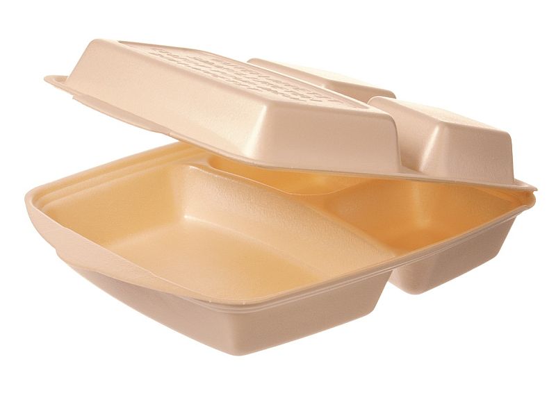 Dinner Menüboxen EPS 3-geteilt 22,5 x 27,5 x 8 cm beige