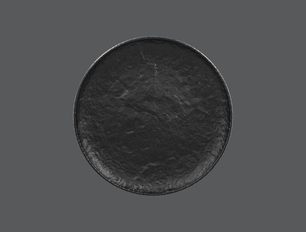 12 x RAK Teller coup flach Ø 24 cm Ht. 3 cm ROKS Schwarz (RKRP24)
