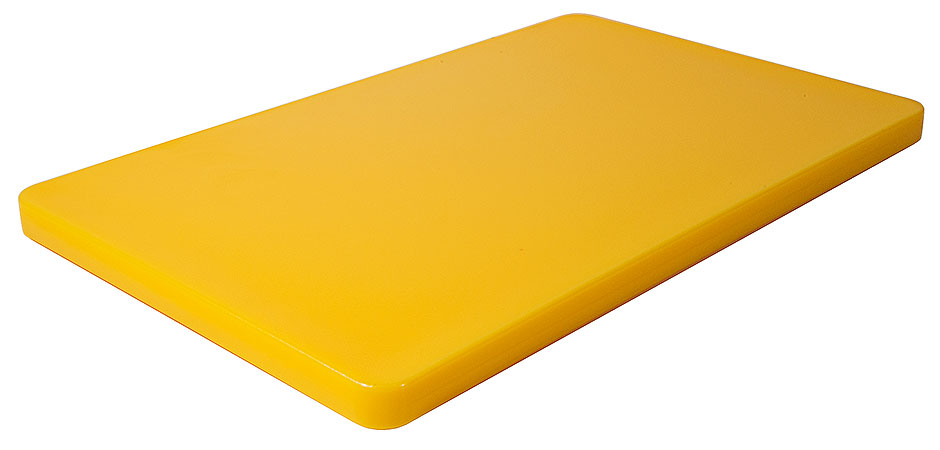 Schneidbrett HACCP mit Füßchen; GN-Größe 1/1 Länge: 53 cm Breite: 32,5 cm Dicke: 2,5 cm gelb