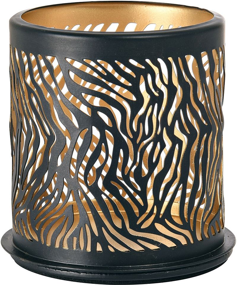 8x DUNI Kerzenhalter Safari Zebra 75 x Ø 75 mm Schwarz
