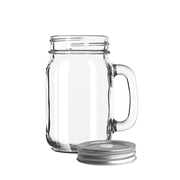 12x  Drinking Jar mit Deckel 473 ml 2doz H. 13,5 cm Ø 10,7 cm