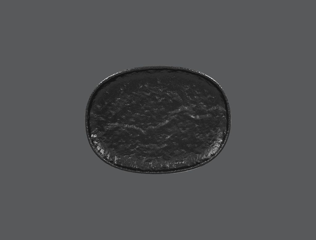 12 x RAK Teller coup flach L. 25 cm B. 19 cm Ht. 2.5 cm ROKS Schwarz (RKOP25)