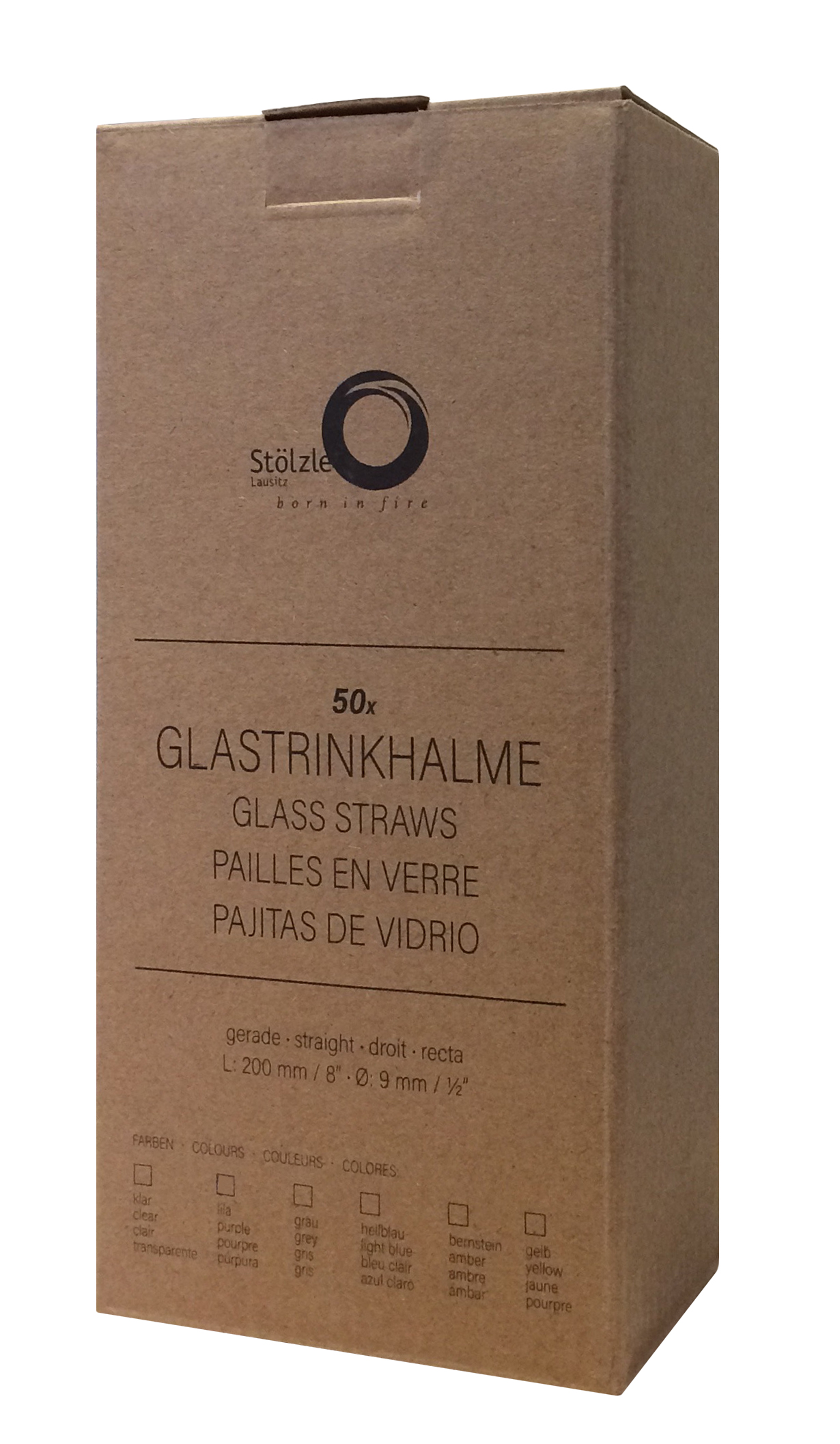 Stölzle Glastrinkhalme bernstein 200 mm / 8 inch 50er-Karton