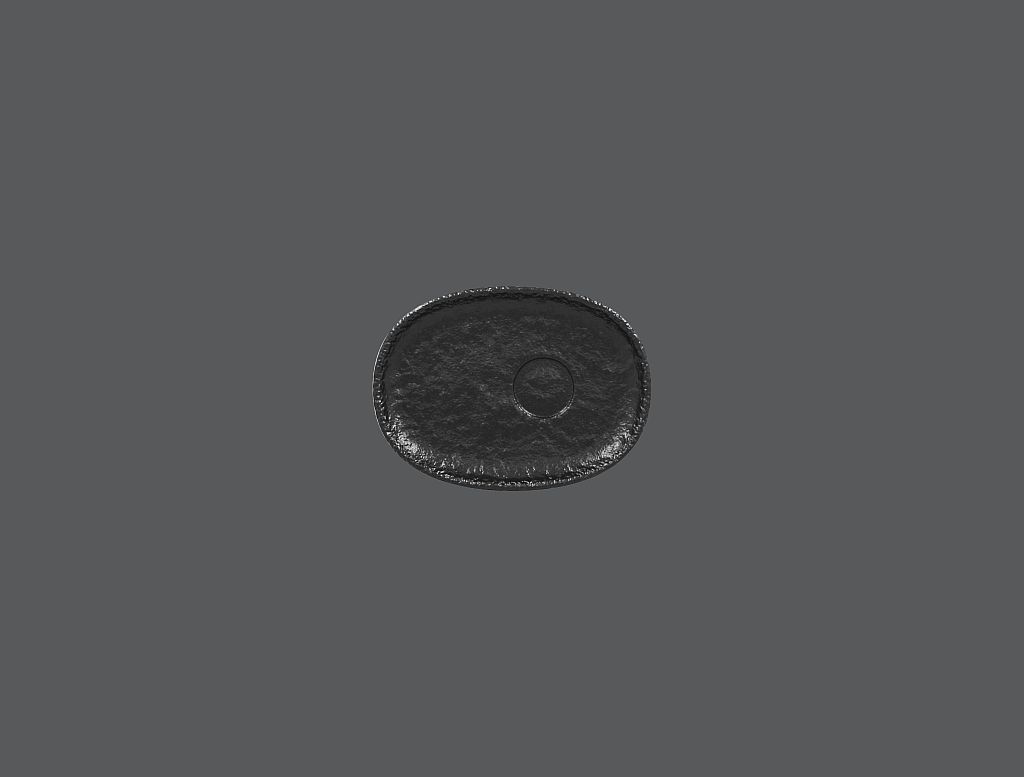 12 x RAK Untertasse oval L. 15 cm B. 11 cm Ht. 2 cm ROKS Schwarz (RKOSA15)