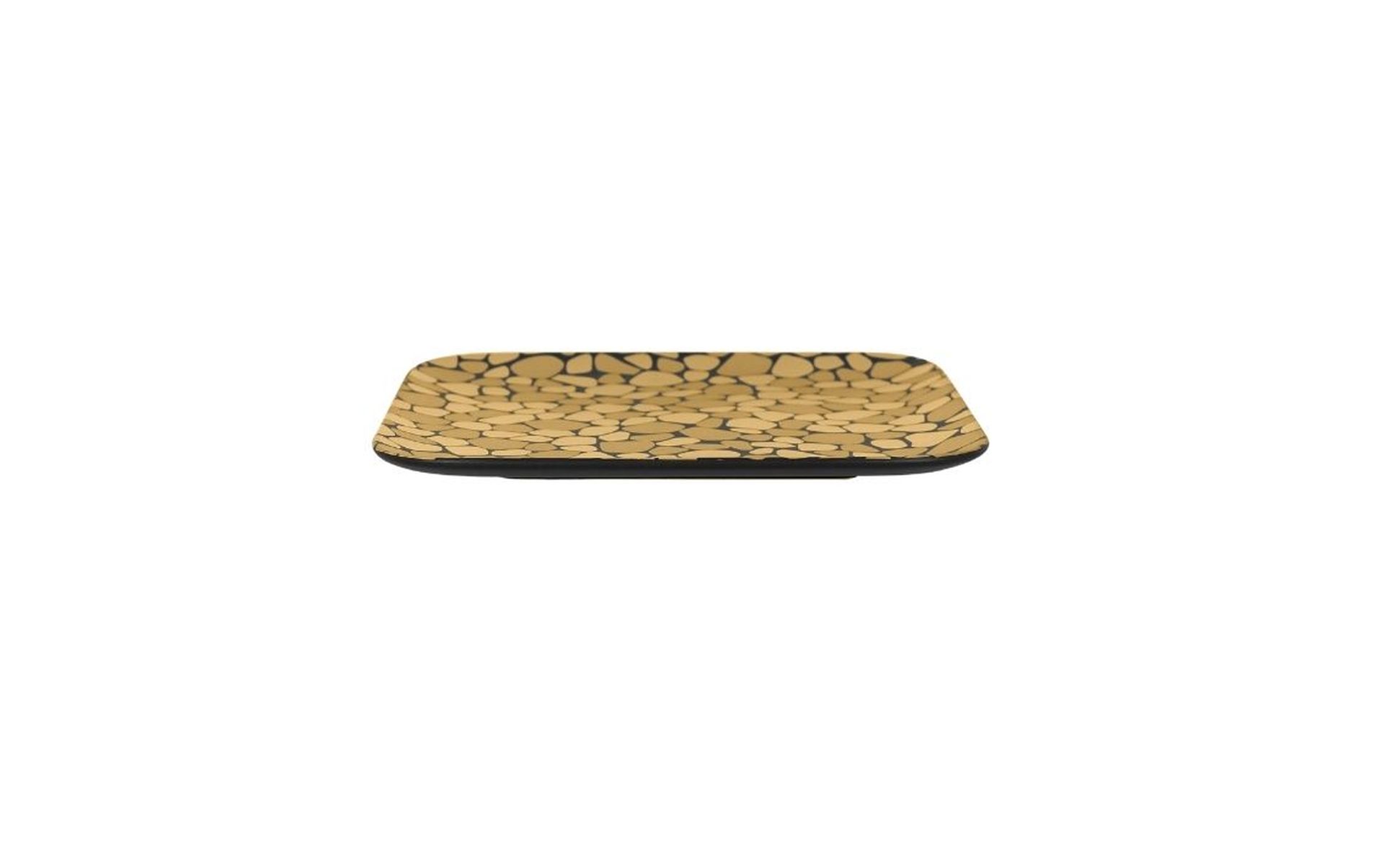 RAK Teller quadratisch L. 22 cm Br. 22 cm H. 1,7 cm PEBBLES gold