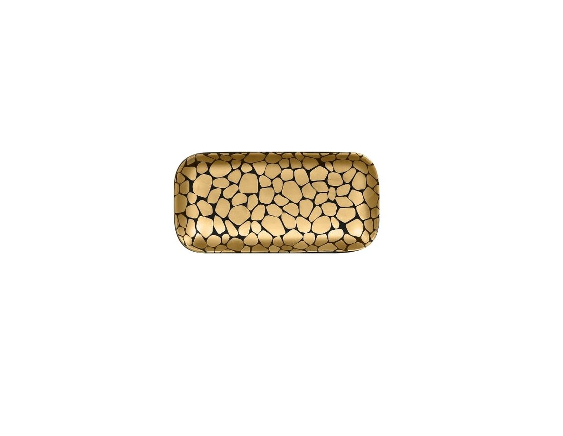 RAK Schale rechteckig L. 22 cm Br, 11 cm H. 3,5 cm Inh. 32,5 cl PEBBLES gold