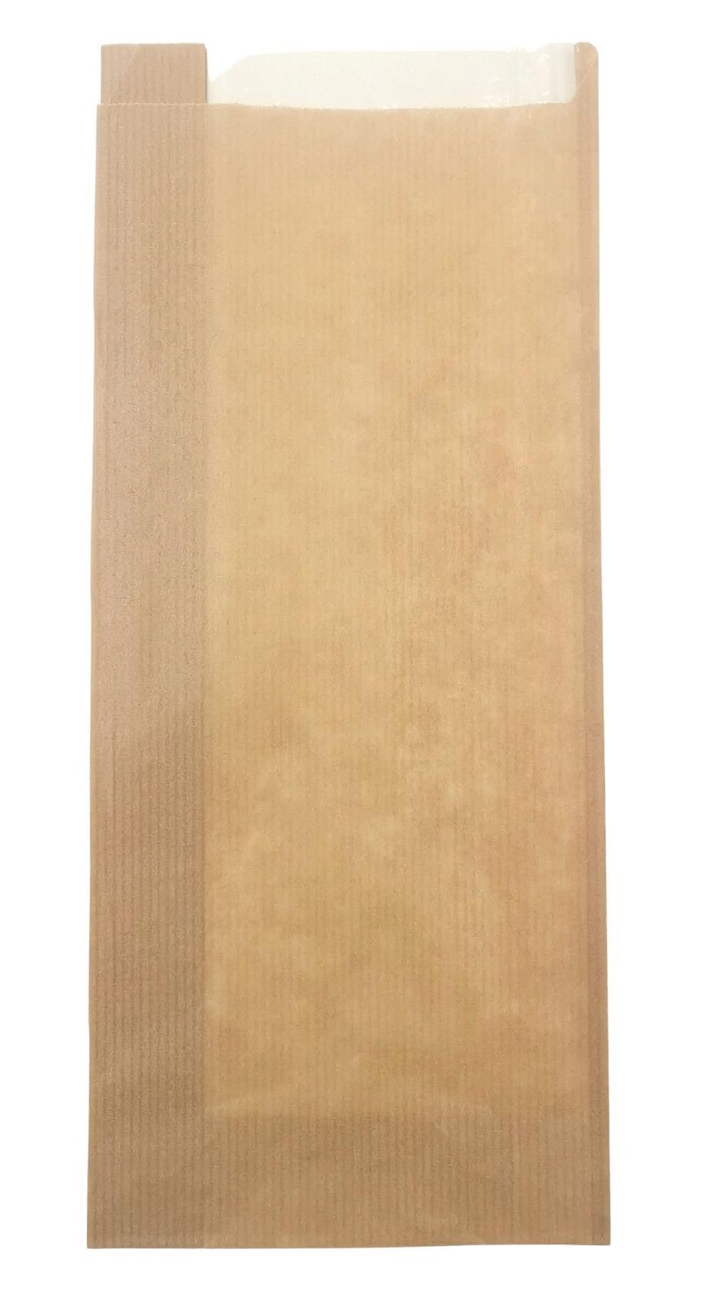 Bäckerbeutel mit Sichtstreifen 120 + 50 x 280 mm braun