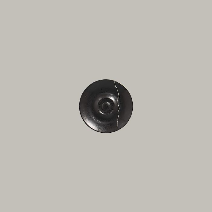 12 x RAK Untertasse Ø 12 cm  Ht. 1,5 cm Schwarz/Silber KINTZOO (KZSWSA12S1)