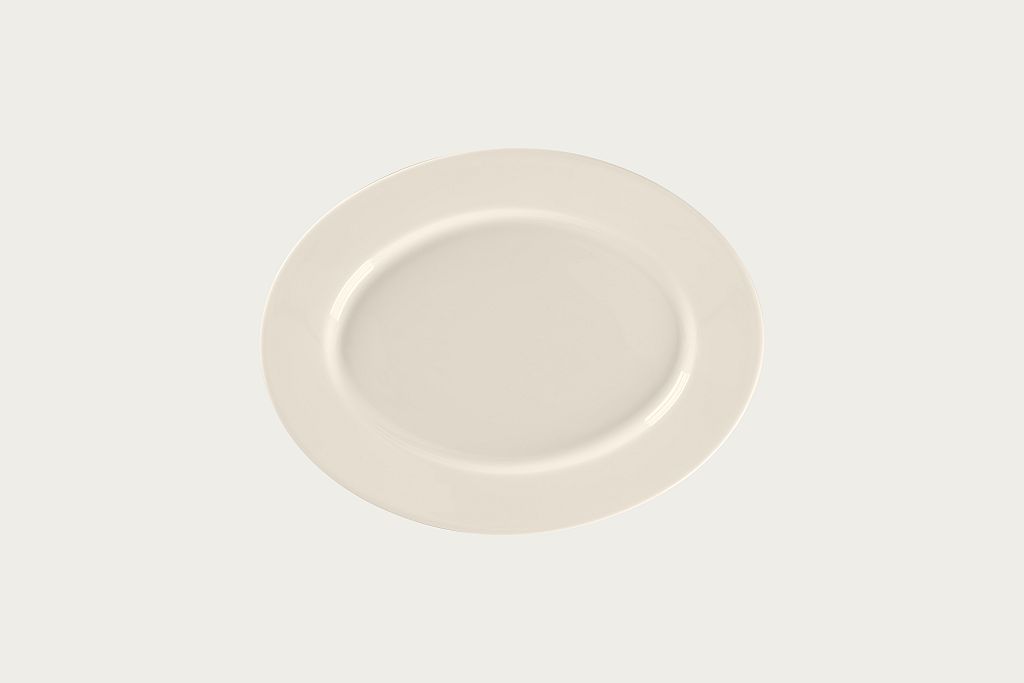 12 x RAK Platten oval 25,5 cm x 19,5 cm H. 2 cm Farbe: Bone China "FEDRA" (BCFROP26)