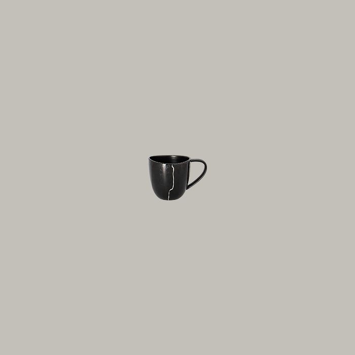 12 x RAK Espressotasse Ht. 6 cm  Ihn. 9 cl Schwarz/Silber KINTZOO (KZSWCU10S1)