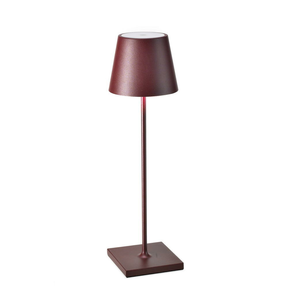 Poldina Pro LED-Akkuleuchte Ø 11 cm  H. 38 cm Bordeaux