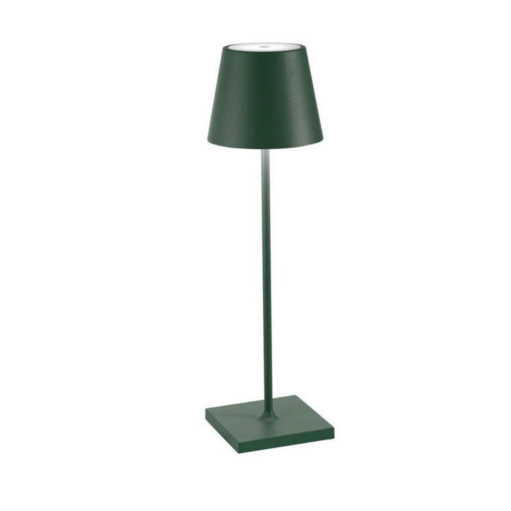 Poldina Pro LED-Akkuleuchte Ø 11 cm  H. 38 cm Dunkelgrün