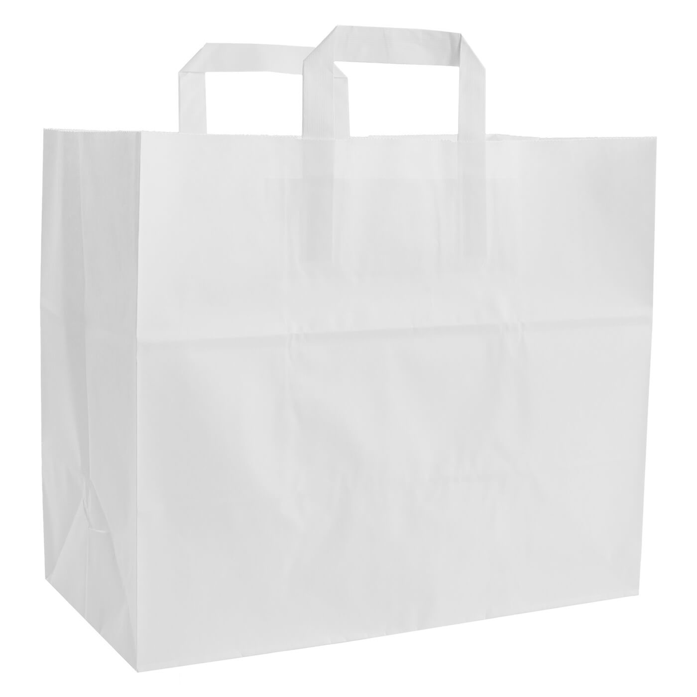 Papiertragetaschen 31,7 cm Seitenfalte 21,8 cm Höhe: 24,5 cm weiß