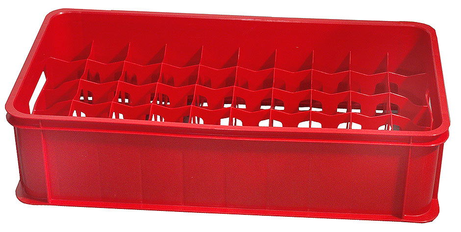 Gläserkasten Maximale Glashöhe: 17 cm Maximaler Glasdurchmesser: 6,9 cm rot