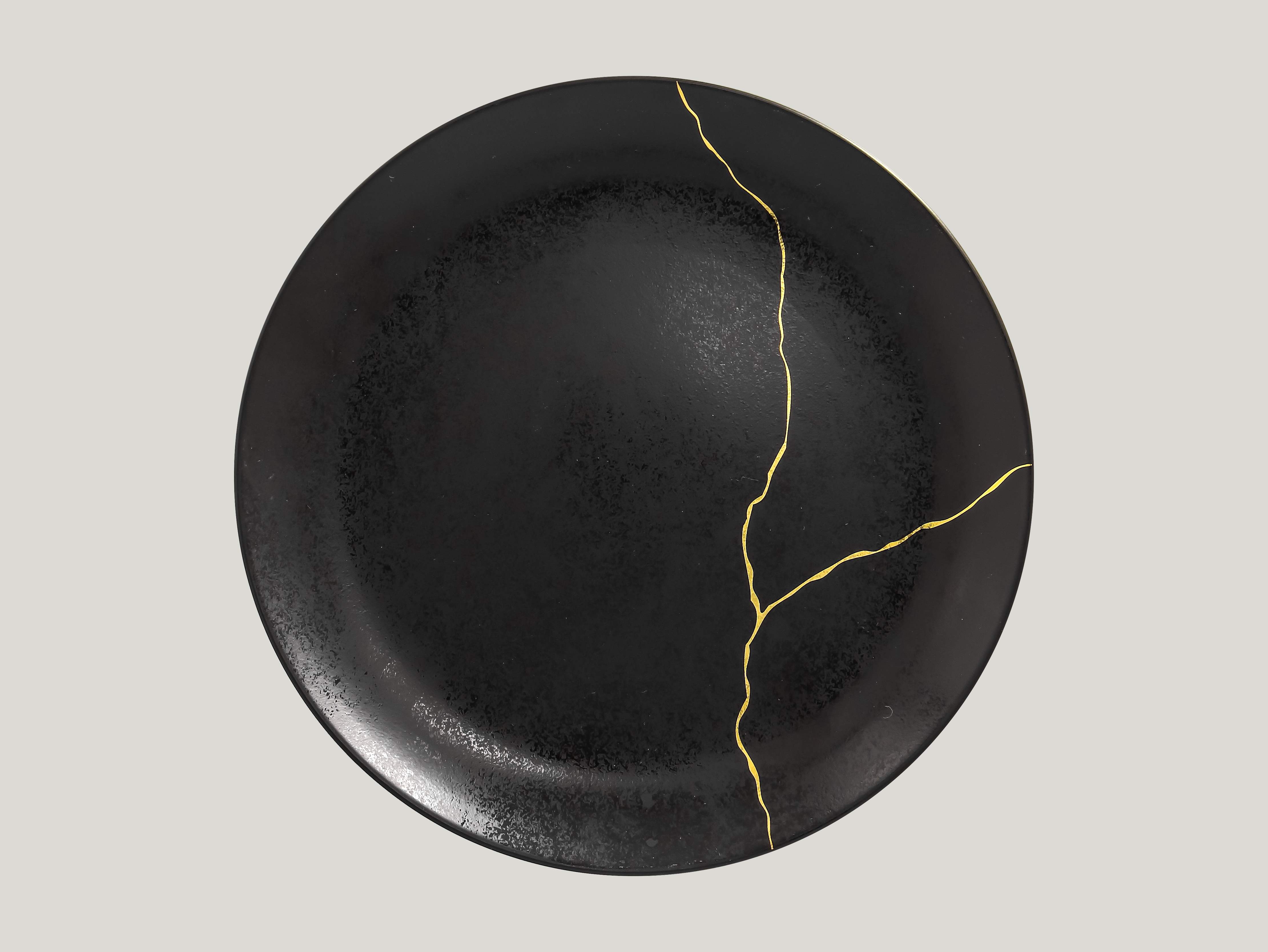 RAK Teller flach coup Ø 29 cm Schwarz/Gold KINTZOO (KZNNPR29G2)