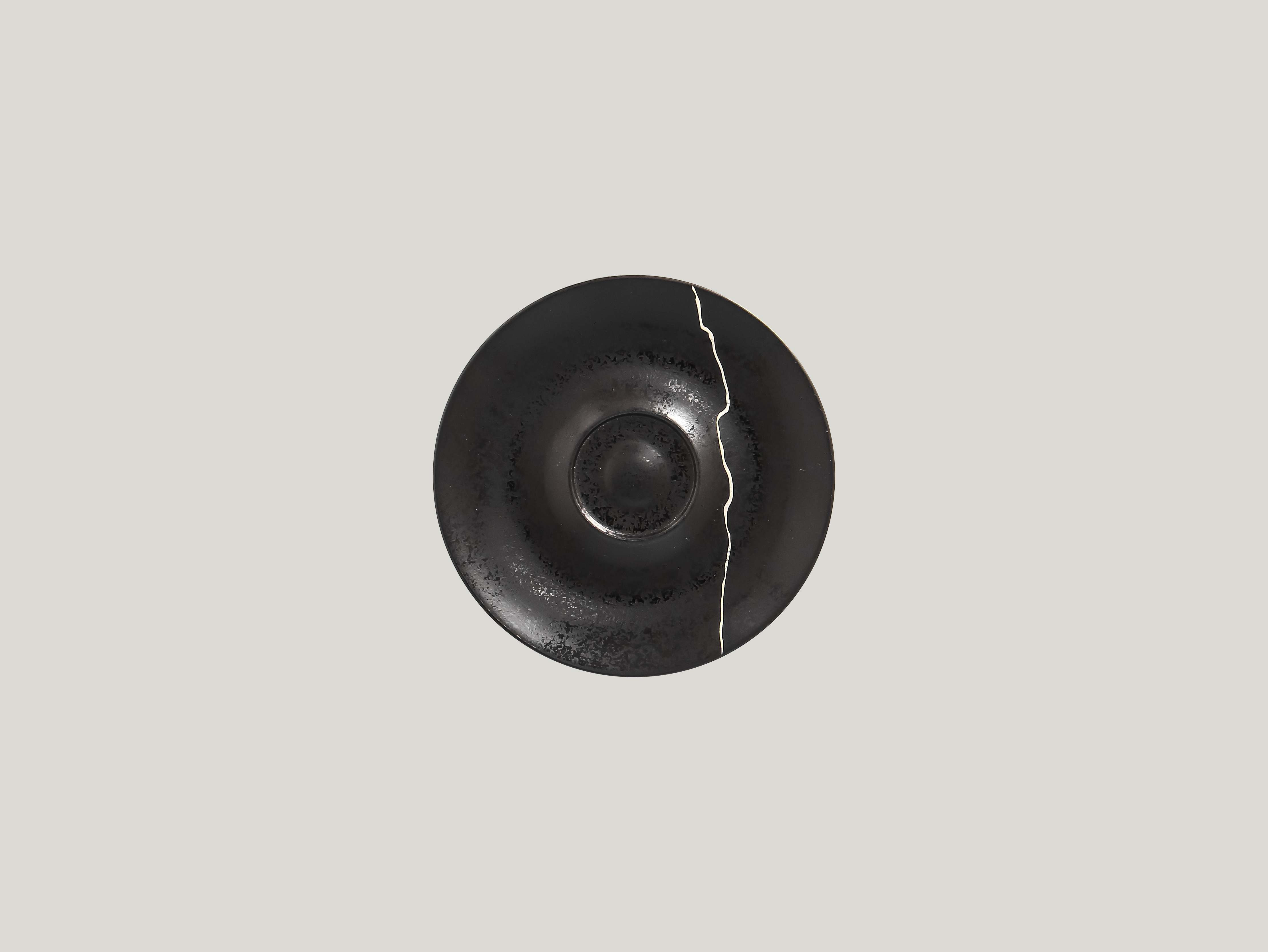 RAK Untertasse Ø 15 cm  Ht. 1,5 cm Schwarz/Silber KINTZOO (KZSWSA15S1)